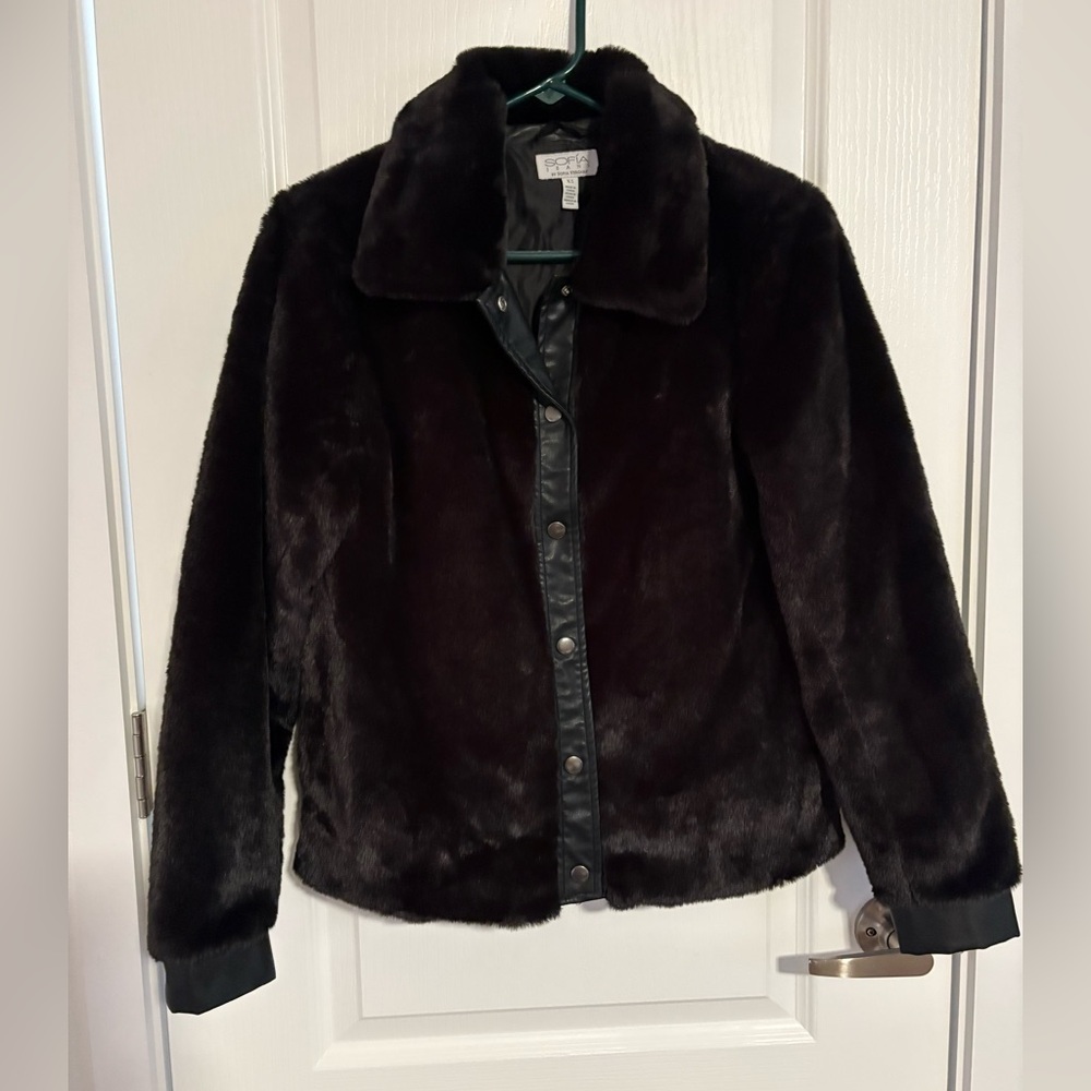 Sofia by Sofia Vergara Black Teddy Jacket